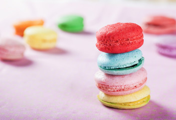 homely macaron stack close up