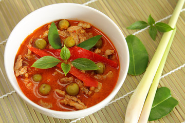 Pork red curry.