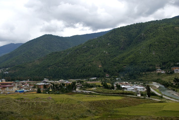 Fototapeta na wymiar Widok na miasto, Thimphu, Bhutan