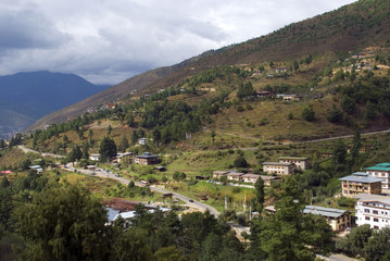 Fototapeta na wymiar Widok na miasto, Thimphu, Bhutan
