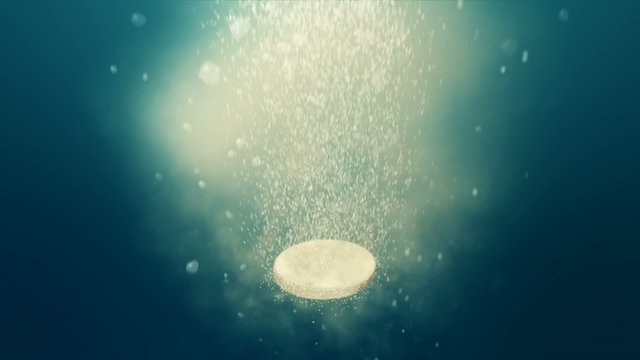 Fizzy pill in the water