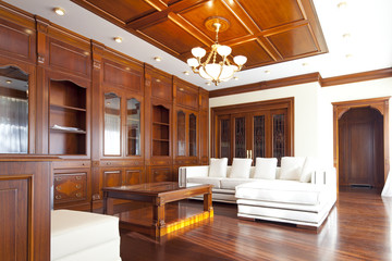 Interior of designer living room in classic style