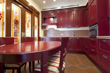 Interior of designer kitchen in classic style