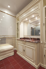 Interior of bathroom in classic style