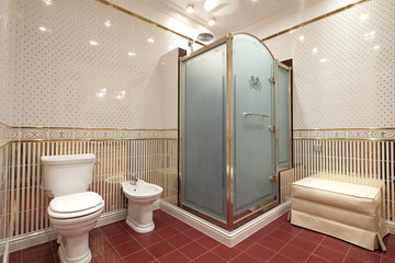 Interior of bathroom in classic style