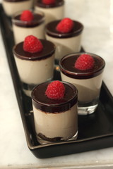 chocolate Panna cotta with raspberry