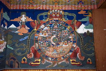 Yama and the samsara, Paro, Bhutan