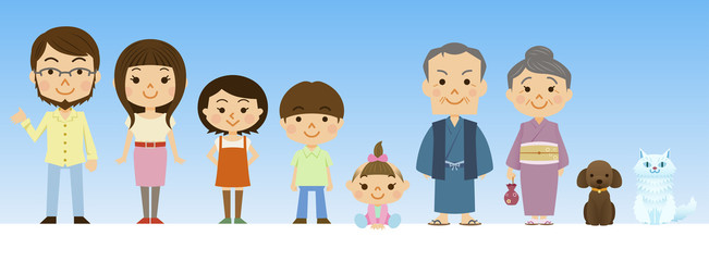 家族　全身（全員集合）