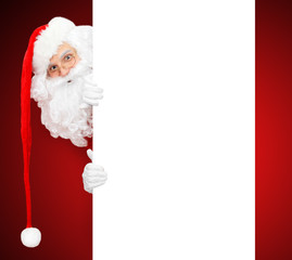 Weihnachtsmann und roter Hintergrund