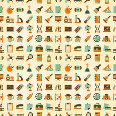 Seamless Retro education back to school pattern