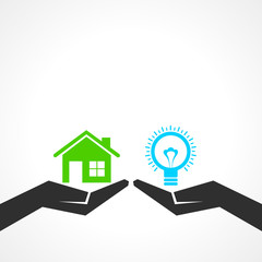Illustration of compare home and idea concept