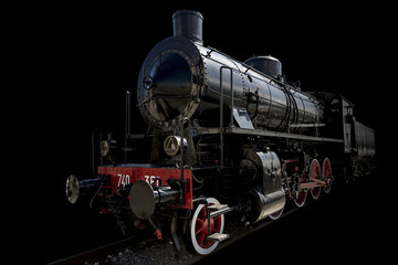 Naklejka premium Old Train against dark background