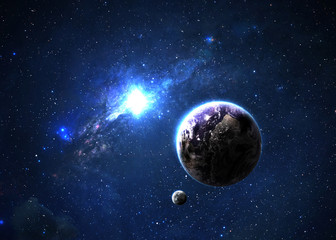 Earth in space. Elements of this image furnished by NASA © Vadimsadovski