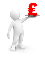 Man with Pound (clipping path included)