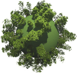 environment protection cut-out image with trees
