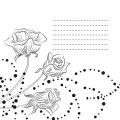 Romantic invitation card with beautiful roses flowers. EPS 10