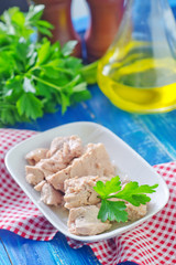 liver of cod on plate