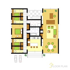 Architectural vector apartment floor plan