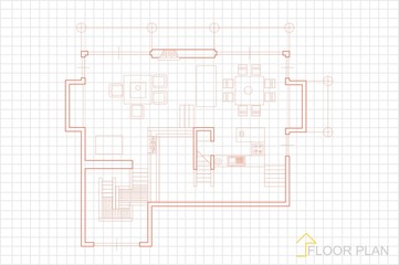 House plan blueprint vector