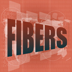 fibers word on digital screen, control interface