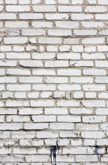 White grunge brick wall background
