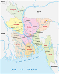 Fototapeta na wymiar Bangladesh administrative map