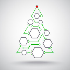 Christmas tree hexagonal cells