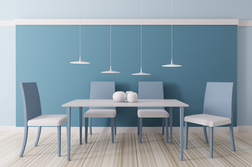 Interior of dining room 3d