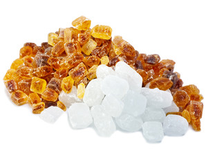 White and brown candy sugar