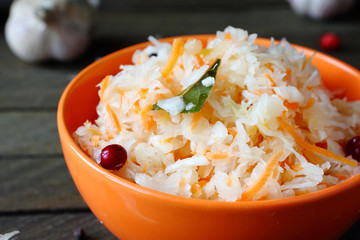 delicious sauerkraut with garlic and cranberries
