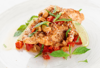 Chicken breast cooked in asian style
