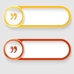 Obraz premium two vector abstract buttons with quotation mark