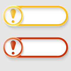 Obraz premium two vector abstract buttons with exclamation mark