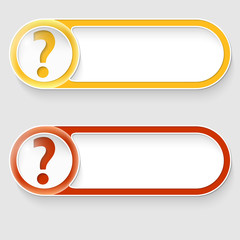 Obraz premium two vector abstract buttons with question mark