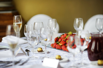 Table set for an event party