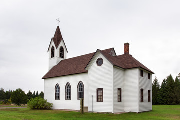Rural White Church in the Country