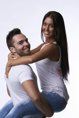 Obraz premium Beautiful young happy couple