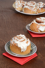 cinnamon bun with red napkin