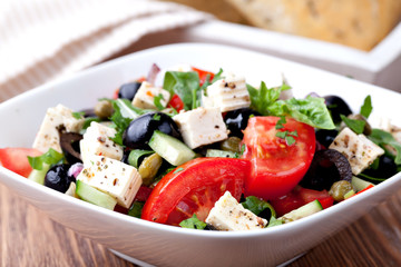 vegetable salad with feta cheese