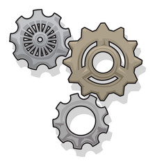 Random colorful cogs and gears