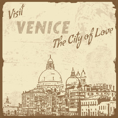 Visit Venice vintage poster