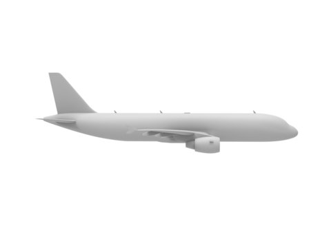 Jumbo Jet Side View Isolated