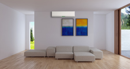Interno con aria condizionata