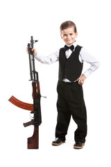 Fototapeta premium Boy with a weapon