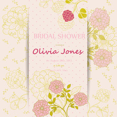 Bridal shower or wedding invitation or card