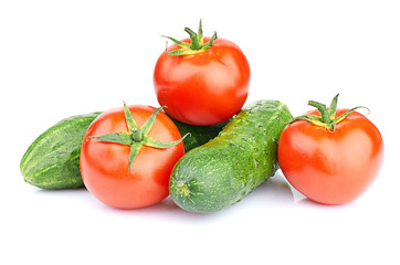 Ripe vegetables isolated on white background