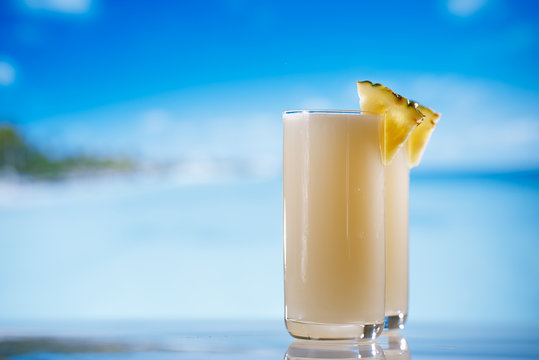 Pinacolada Pina Colada Cocktail On Beach