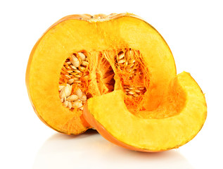 Cut pumpkin isolated on white