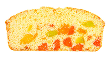 Biscotti with candied fruits, isolated on white