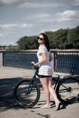 Fototapeta na wymiar Bicycle girl